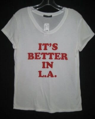 Brandy Melville "It's Better in L.A."  Graphic Tee New White One Size - Image 1 of 4