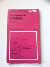 Vintage Ordnance Survey Map No.195 Bournemouth & Purbeck 1:50,000