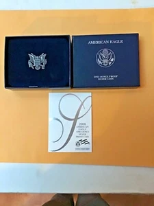 NO COIN: 2008 W PROOF SILVER EAGLE BOX/VELVET CASE/COA OGP ONLY - Picture 1 of 1