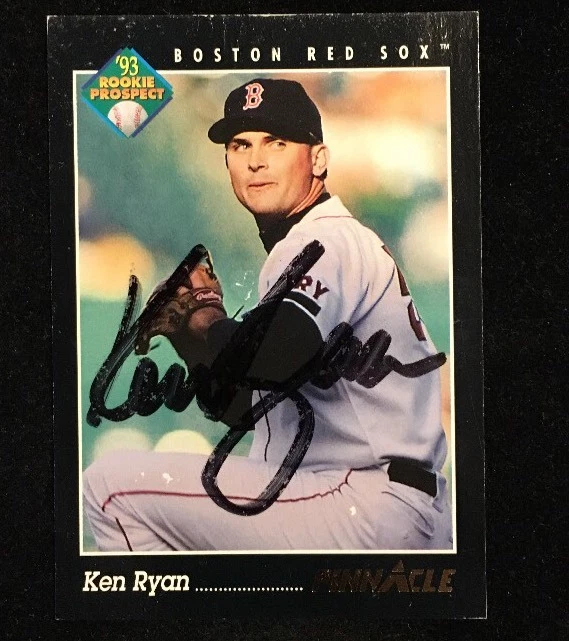 KEN RYAN 1993 PINNACLE ROOKIE RC AUTOGRAPHED SIGNED AUTO BASEBALL CARD 278 RED S - Image 1 of 1