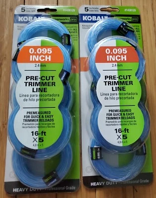 10 Trimmer Line Refills for Kobalt / Greenworks Pro 0.095" thick 16ft long New - Image 1 of 2