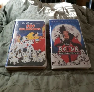 Disney's 101 DALMATIANS & 101 DALMATIANS Movie w/Glenn Close VHS - Picture 1 of 3
