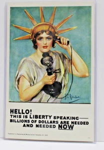 Hello Liberty Speaking Phone Bonds WW1 Propaganda Art Print 11" x 17" in Case - Picture 1 of 2