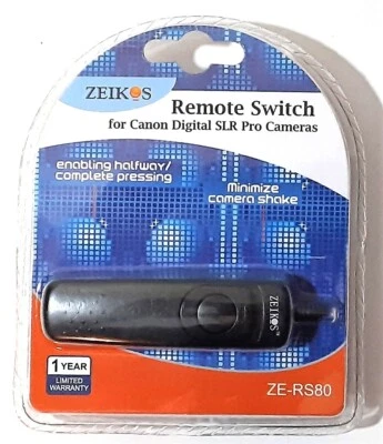 Zeikos Remote Switch for Canon Digital SLR Pro Cameras ZE-RS80 - Image 1 of 2