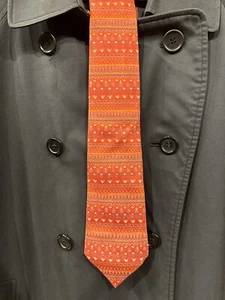 Vintage Hermes 7721 - Red And Orange tie - 100% Silk - Formal tie - Wedding tie - Picture 1 of 6