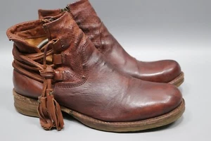 AIRSTEP AS98 Brown Womens Ankle Biker Boots Shoes Booties Size 39 /US 9 - Picture 1 of 20