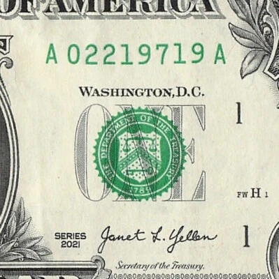 SEP 22 1971 Date Note Fancy Serial Number One Dollar Bill 09 22 1971 - Image 1 of 4