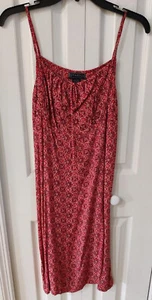 Starina Red Floral Spaghetti Strap Slip Dress Size Small - Picture 1 of 4