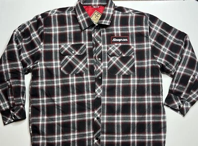 Sawbuck HACKERT SNAP-ON Tools Mens 3XL Quilted Lined Flannel Jacket Choko - Image 1 of 4