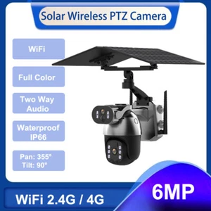 Wifi PTZ Solar Camera Dual Lens Dual Screen Battery PIR Detection Two Way Audio - Picture 1 of 13