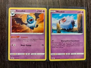 Swoobat 074/185 & Woobat 073/185 Pokemon card Vivid Voltage NM - Imagen 1 de 1