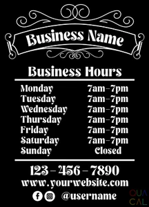 Custom Business Store Hours Vinyl Decal Sticker Sign Glass Door Window - Picture 1 of 8