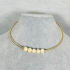 J. Crew Necklace Collar Faux Pearl Gold Tone Minimalist Modern Elegant Jewelry