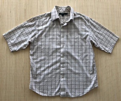 Sean John Beige Brown Button Short Sleeve 100% Cotton Shirt Men's Size XL - Image 1 of 4