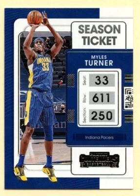 2021-22 Panini Contenders Basketball Myles Turner Season Ticket #12 Pacers - Image 1 of 2