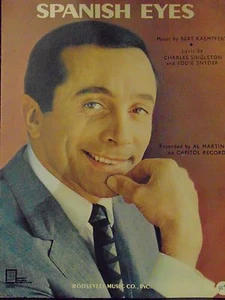 SPANISH EYES KAEMPFERT SINGLETON SNYOR AL MARTINO Vintage 1965 SHEET MUSIC - Foto 1 di 1