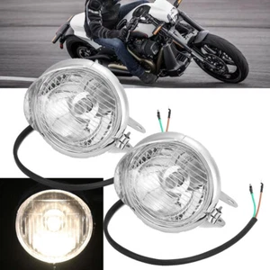 2pcs Motorcycle Headlight Fog light Spot light Bulb For Harley Custom Chopper - Bild 1 von 8