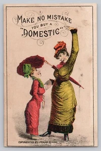 Máquinas de coser domésticas Tremont Street Boston victorianas mujeres caricaturas - Imagen 1 de 2