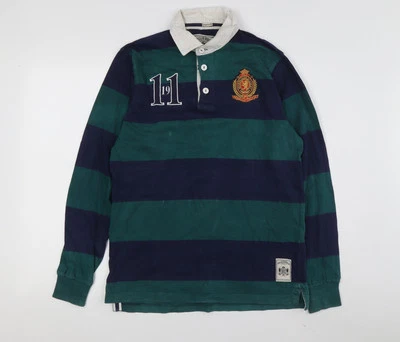 Fila Men's Green Striped Long Sleeve Polo M - Image 1 of 4