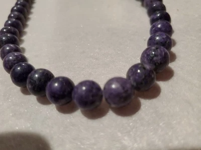 12.5mm Top Quality Natural Purple Charoite Crystal Gems Beads Bracelet AAA - Image 1 of 2