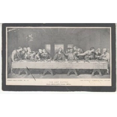 Browns Famous Fotos #9 Última Cena Impresión Tablero Pesado Lionardo de Vinci 1900s Foto 1 de 2