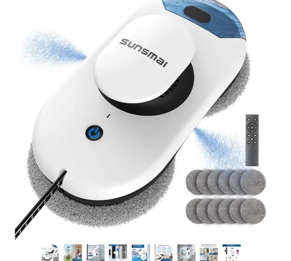 Robot de Limpieza de Ventanas con Doble Pulverizador de Agua, 2800Pa Actualización Anti-obstrucción,... Foto 1 de 4