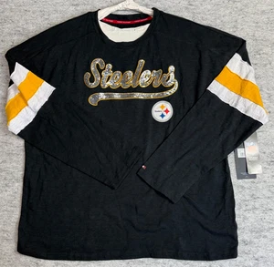 Tommy Hilfiger NFL Licencia Mujer Pittsburg Steelers Lentejuelas Logo Manga Larga - Imagen 1 de 10
