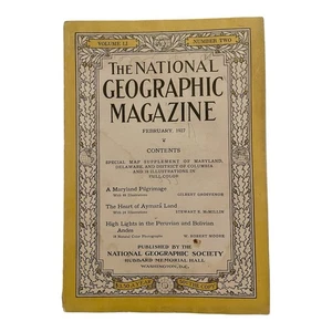 National Geographic Volume  L1  Number  TWO  FEBRUARY 1927 (FC47-1) - Picture 1 of 6