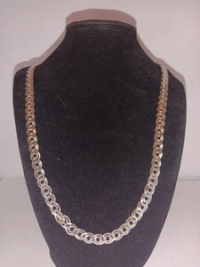 Sterling Silver Double Curb Chain Necklace 25" 38g - Picture 1 of 12