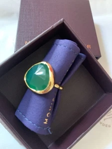 Monica Vinader Siren Ring 18k Gold Vermeil and Green Onyx, size 5.5(K) New💕❤️ - Picture 1 of 8