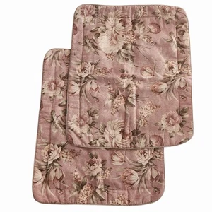 SET OF 2 THOMASVILLE PILLOW SHAMS Floral Cottage English Rose Pink standard size - Picture 1 of 4
