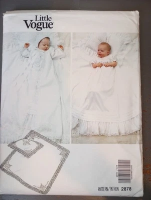 Vtg 90's Vogue 2878 Sewing Pattern Baby Christaning Gown FF Little Infant Set  - Image 1 of 2