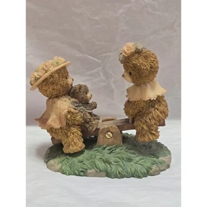 Vintage Bainbridge Bears Figurine Sarah Maria Benjamin See Saw Carlton Cards - Picture 1 of 5