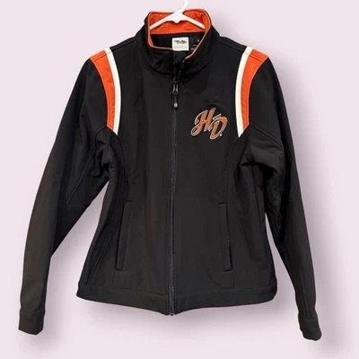 Chaqueta Harley-Davidson para mujer negra/naranja Soft Shell | Pequeña | Nueva sin etiquetas Foto 1 de 3