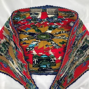 Hermes carre 90 Kachina by Kermit Oliver Pleats scarf silk used w/box - Picture 1 of 9