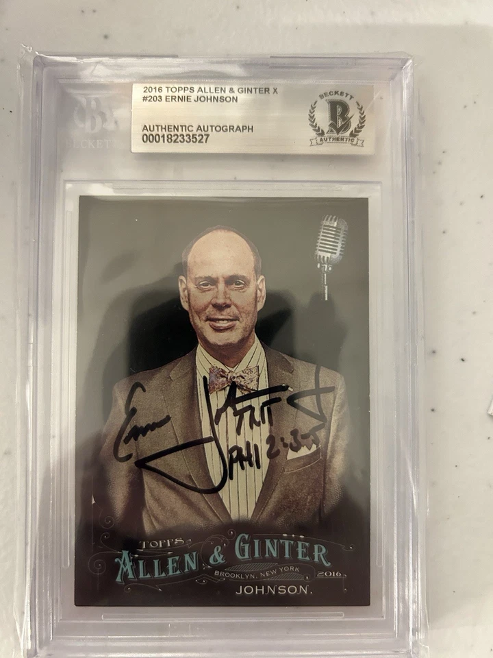 Ernie Johnson Signed 2016 Topps Allen & Ginter Card #203 Black Auto TNT BGS - Image 1 of 1
