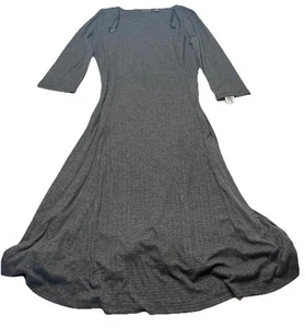 Women’s Nina Leonard Dress Long Grey Size Large 3/4 Sleeve Lightweight Dress - Picture 1 of 7
