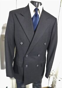 *NEW* POLO RALPH LAUREN SIZE 40L DARK GRAY DOUBLE BREASTED WOOL SPORTCOAT