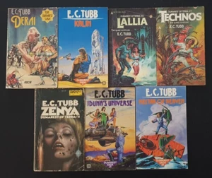 Lot of 7 x Dumarest of Terra Saga E.C. Tubb vintage paperbacks 2 4 6 7 11 21 24 - Picture 1 of 22
