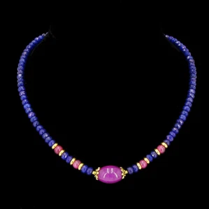 BAILYSBEADS noble collar de zafiro cadena collar con cuarzo lavanda nuevo NL172 - Imagen 1 de 3