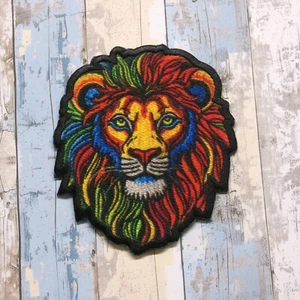 Roaring Lion Patch Iron-On Applique, African, Wild Animal Badge, Zoo Souvenir - Picture 1 of 16