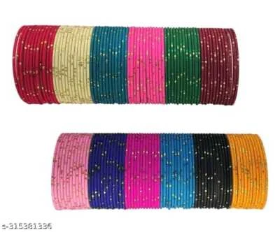 Brazaletes de metal indio para mujer 12 colores paquistaní Kade para niñas coloridos 144 piezas Foto 1 de 3