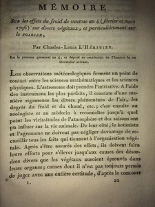 EFFETS DU FROID SUR LE POIRIER ,1796. - Imagen 1 de 1