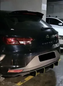 SEAT LEON Cupra MK3 5F Rear Diffuser and Rear Side Splitters Body Kit 2012-2016 - Picture 1 of 2