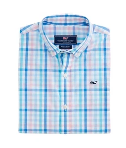 Usada en Excelente Condición Vineyard Vines Niños Niños Atala Tattersall Popelina Ballena Camisa Mediana 12/14 - Imagen 1 de 11