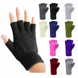 3x Herren Damen Handschuhe Fingerlos Grip Warm Thermo Farben Unisex Winterhandschuh - Bild 1 von 3
