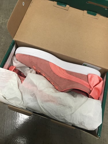 Nuove scarpe con fiocco in pelle scamosciata PUMA da donna rosa guscio 367317 01 taglia US 6 5