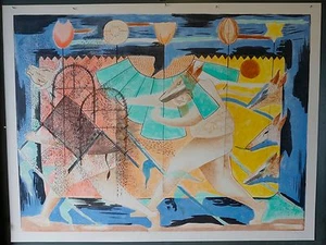Original signed Fulgencio Lazo lithograph El Torito Serano - Picture 1 of 8
