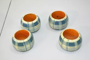 Anelli tovagliolo a quadri blu vintage - Foto 1 di 5