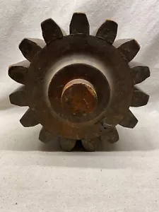 Antiguo Molde de Fundición de Madera Industrial Engranaje Piñón Engranaje Patrón de Arena K - Imagen 1 de 6